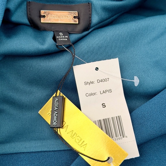 ALEXIA ADMOR | Asymmetrical Cocktail Dress in Lapis, Size Small - Picture 6 of 8